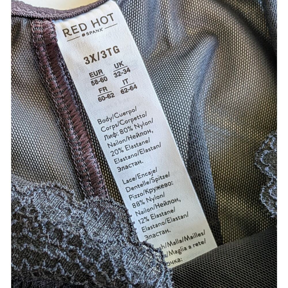 Assets Spanx Red Hot Label Lace is More Lace Panty Bodysuit Teddie Size 3X - Picture 4 of 4